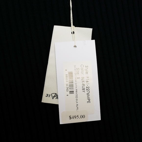 3.1 Phillip Lim Sweater/Printed Silk Ruffle Tank - Picture 8 of 9